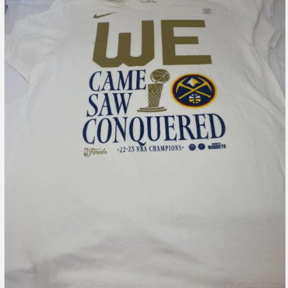 Nike White Denver Nuggets 2023 NBA Finals Champions Celebration Parade T-Shirt L - Picture 3 of 3